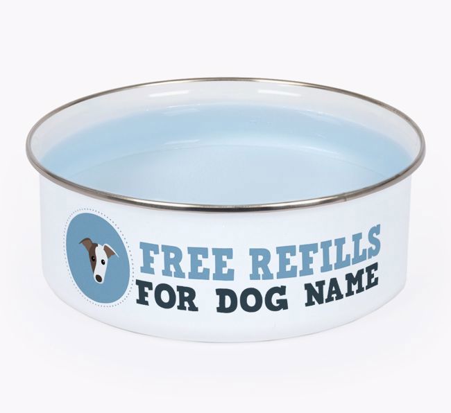 Free Refills: Personalised {breedFullName} Enamel Dog Bowl